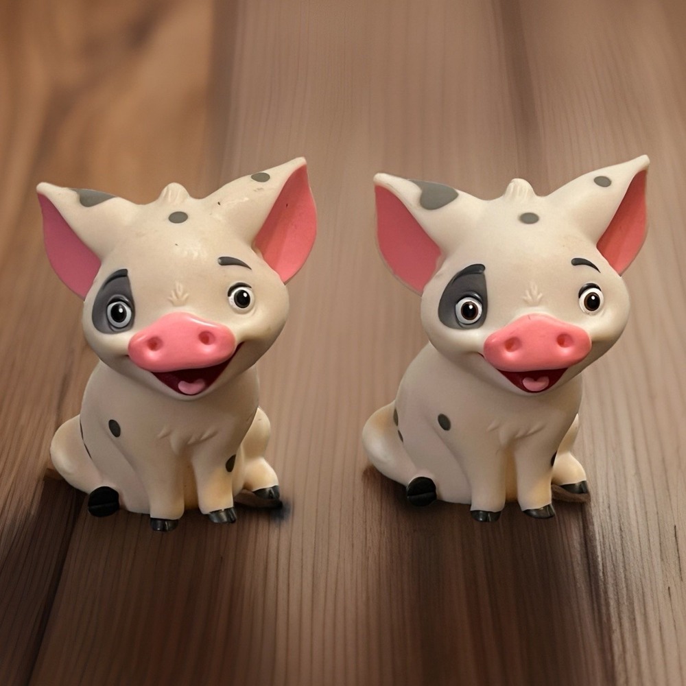 Disney Moana Pua Pig Plastic Figures 3.5" Plastic Figures Toy Cake Toppers 2